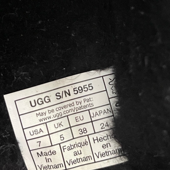 Ugg Tasman women’s slipper size 7 Black suede - Picture 10 of 12